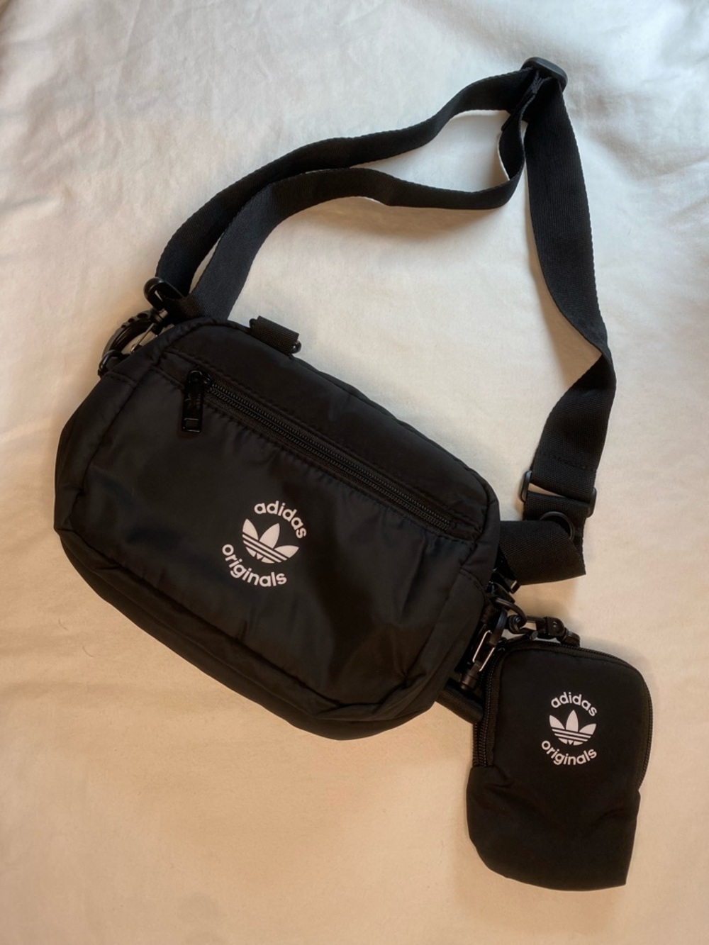 adidas Originals Black Waist/Crossbody Bag with Removable Pouch